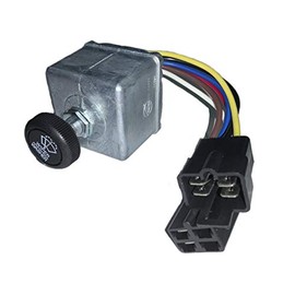 Automann Wiper Switch Peterbilt 6-Lead Rotary Knob Switch, Black, Manual Operation