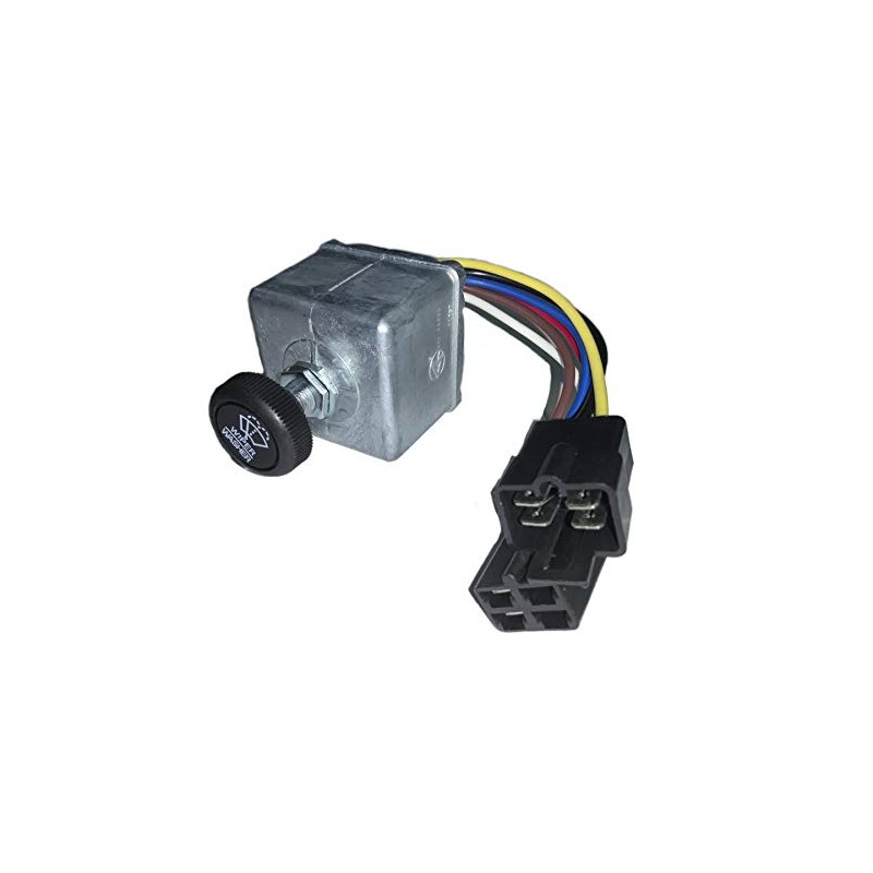 Automann Wiper Switch Peterbilt 6-Lead Rotary Knob Switch, Black, Manual