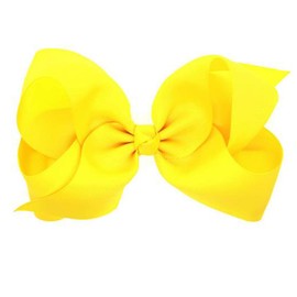Hair Clips Boutique Hair Bows Alligator Clip for Women Girl Hairpin 6 Inch TSFJ02 (Yellow)
