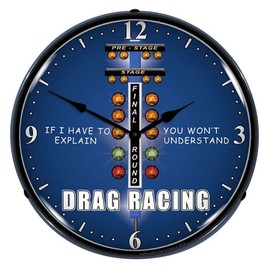 Drag Racing Lighted Clock