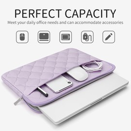 RAINYEAR 13-14 Inch Laptop Sleeve Case Compatible with 14 Inch MacBook Pro M3 M2 M1 Chormebook Notebook Ultrabook Protective Portable Computer Cover Bag, Purple