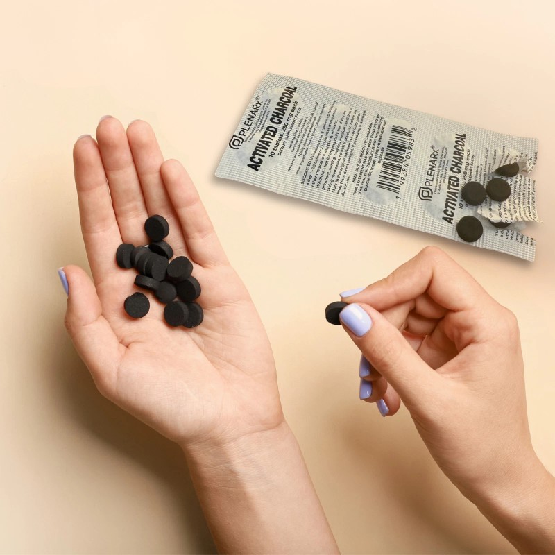 Plenarx Activated Charcoal Carbon Tablets, Lot of 250 Tablets Total, Аktivirovanny
