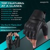 aaasportx Fingerless Perforated Motorcycle Gloves - Men's Leather Motorbike Gloves
