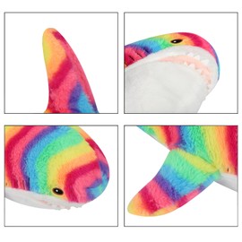 MUPI Shark Plush 23” Shark Stuffed Animal Shark Pillow Stuffed Shark Shark Toy Shark Ocean Stuffed Animal Big Plush Large Stuffed Shark Shark Doll Sea Animal（Rainbow）