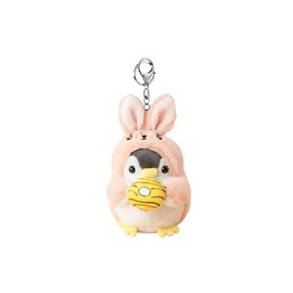 COLORFUL BLING Cute Fluffy Penguin Keychain Creative Frog Bunny Dog Cosplay Costume Plush Keyring Handbag Purse Backpack Decoration-rabbit