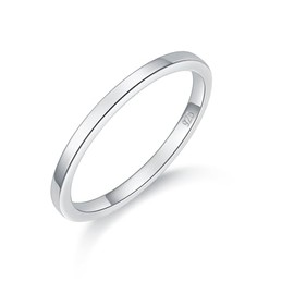 BORUO 925 Sterling Silver Ring Stacking Rings Plain Dome Tarnish Resistant Comfort Fit Wedding Band Gifts for Special Occasions 1.5mm Stacker Band Size 7