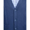 Tootal Men's Chunky Cable Knit Cardigan with Pockets Soft Cotton