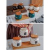 MAGICVOGEL Set of 2 Marble Look Spice Jars with Lid