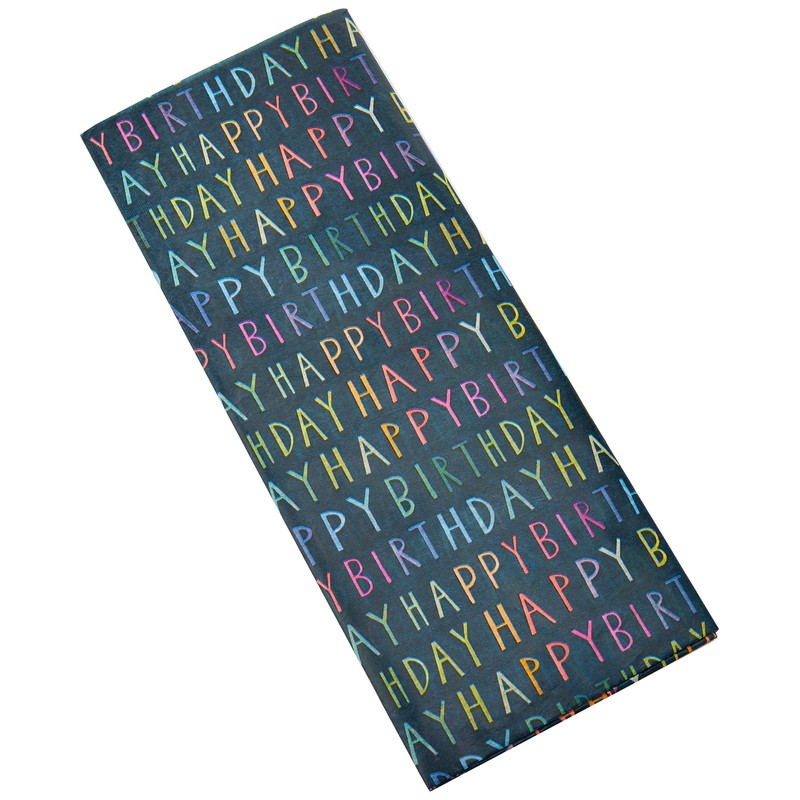 Navy Happy Birthday Tissue Paper