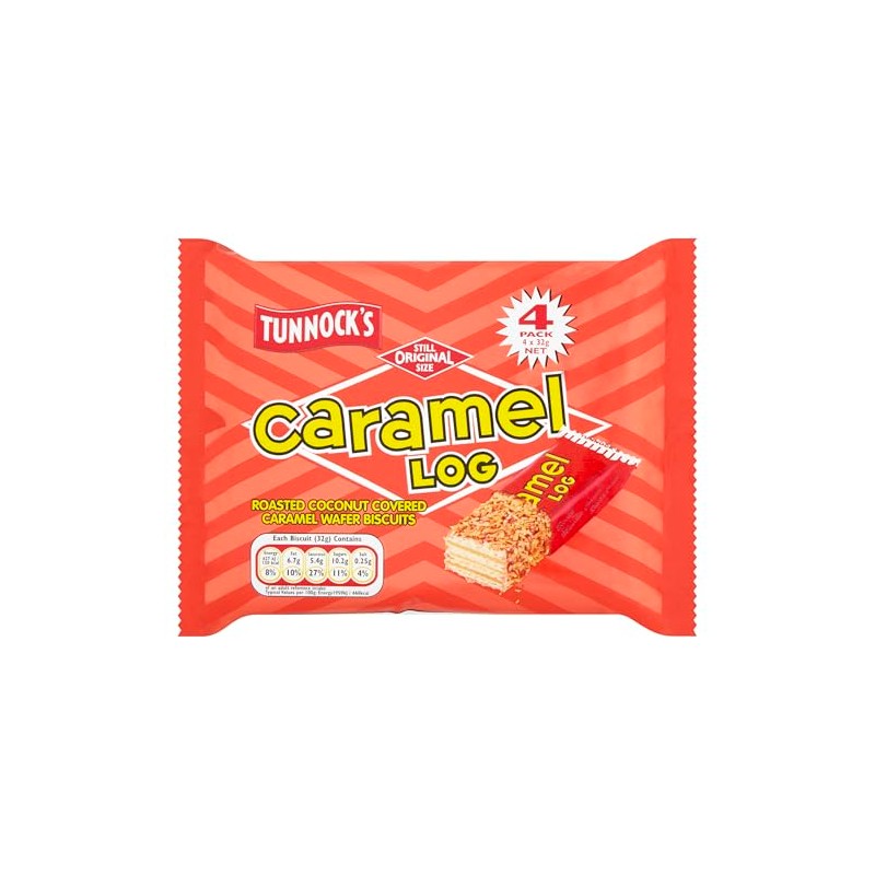 Tunnocks Caramel Logs - 12 Bars Package - Roasted Coconut