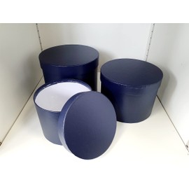 Symphony Lined Florist Hat boxes - Set of 3 - Sapphire Blue