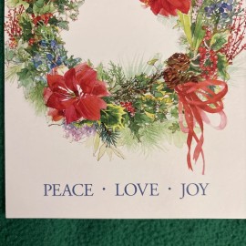Leanin’ Tree Christmas Greeting Card “Peace Love Joy…”