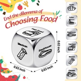 Poen Anniversary Dice Gifts,Decision Dice Gifts for Him Her Anniversary Date Night Couples Food Choice for Husband Wife Boyfriend Girlfriend Birthday Stocking Stuffers