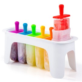 Rainbow Silicone Ice Cream Pops, Easy Release, Large & BPA Free