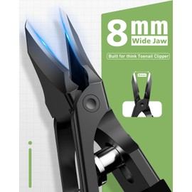 BALUCA Professional Ingrown Toenail Clipper - Slanted Toenail Clipper for Seniors & Thick Nails | Wide Jaw Curved Blade | Anti-Splash Safety Lock | Ergonomic Long Handle for Easy Trimming - Black