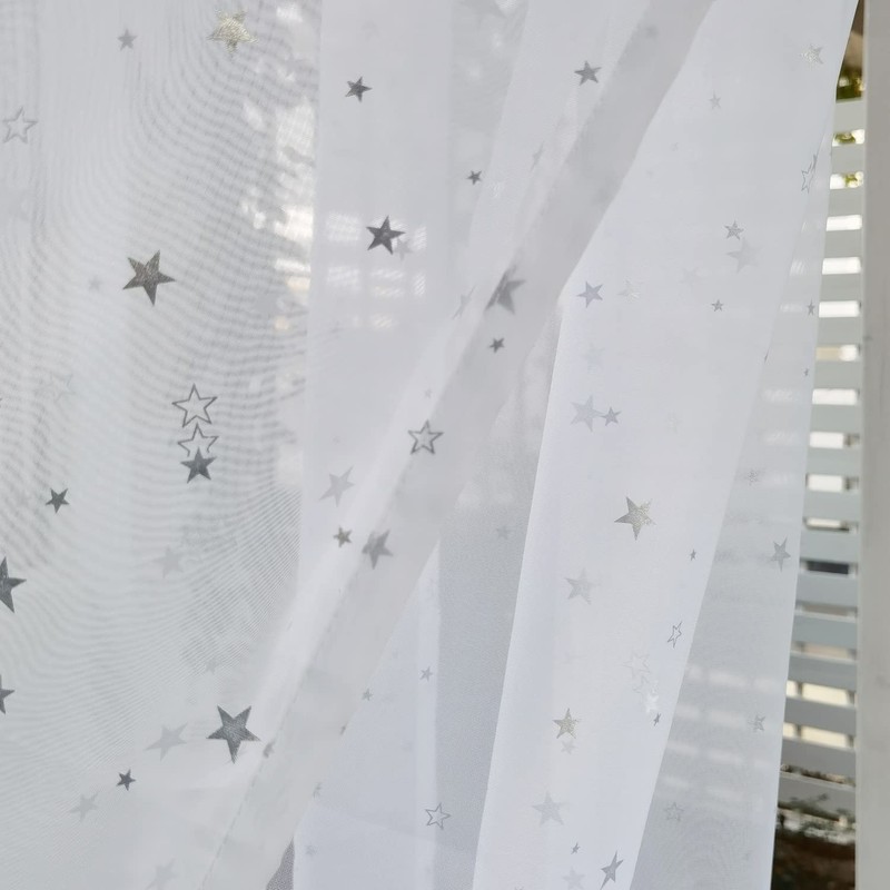 WPKIRA Lace Curtains, Non-See-through, UV Protection, Sheer Curtains, Stylish, Naturally,