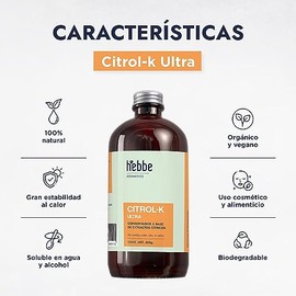 HEBBE - Citrol K 500g | Potenciador de Aroma | Conservante Natural | Potencia Propiedades Cosméticas | Ideal para Cremas y Lociones | Pureza Garantiza