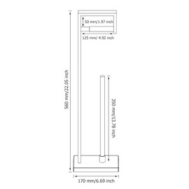 Chiunikoo Toilet Paper Holder Stand with Reserve, Matte Black Bathroom Standing Toilet Paper Roll Holder with Storage