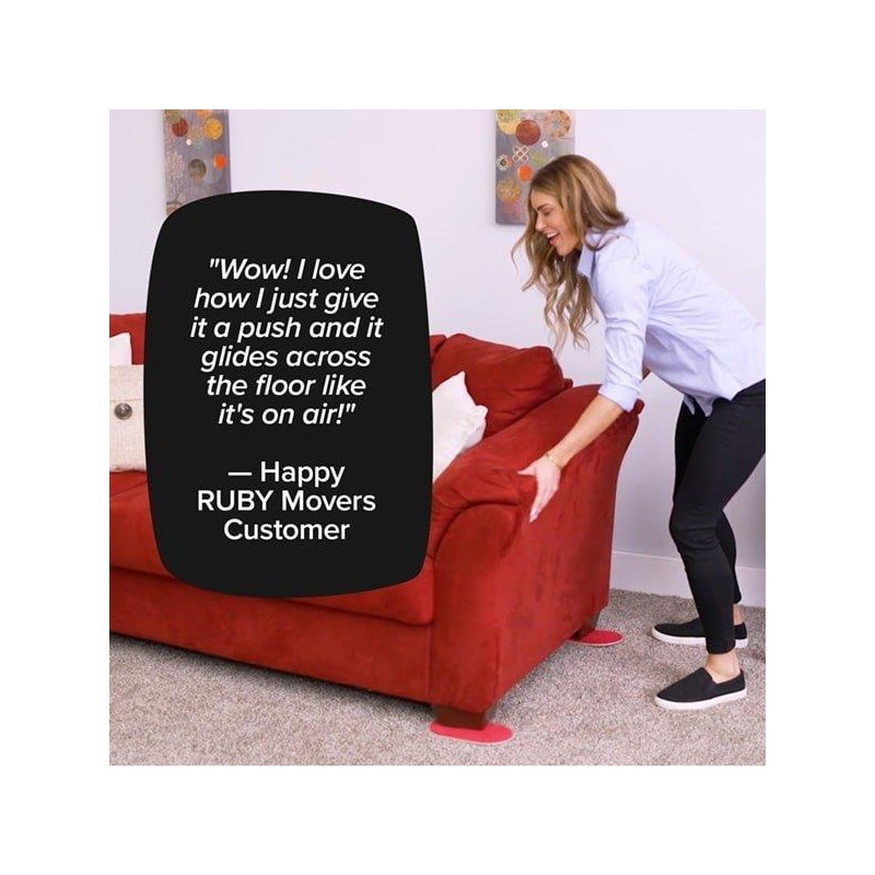 Bulbhead Ruby Movers - Furniture Moving Pads Chair Sliders, Hardwood