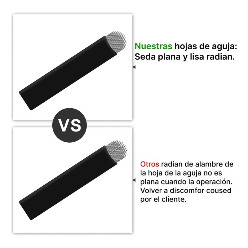 100 Navajas Microblading Nano Pin Y Lengua De Gato Agujas