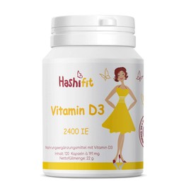 Hashifit Vitamin D3-120 Capsules Small Easy to Swallow - Supports the Immune System - No Additives Gluten-Free Lactose Free