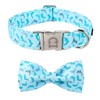 MR. CHUBBYFACE Summer Dog Collar Blue Collar with Bow Adjustable