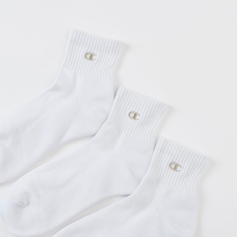Champion C1-1706 Men's C1-1706 Quarter Length Socks, Gold Embroidery, Half