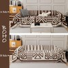 HANDONTIME Chocolate Boho Couch Cover Reversible Sofa Covers for 3