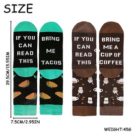 AYNKH 2Par Funny Socks, If You Can Read This Sock, Woman, Gift for Friends, Mother's Day, Easter, Valentine's Day, Christmas, Birthday Gift, Funny Gifts for Women, brown, green