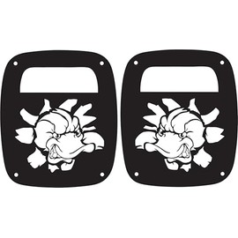 JeepTails Angry Duck Tail lamp Light Covers Compatible with Jeep CJ or YJ and TJ Wranglers Black Set of 2