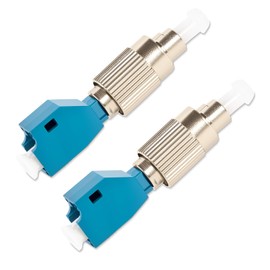 JOVXIAZ 2-Pack Fiber Optic Hybrid Adapter， Single Mode 9/125 um FC Male to LC Female Fiber Optic Coupler for Visual Fault Locator & Optical Power Meter