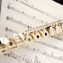 CafePress Flute And Music Tote Bag Natural Canvas Tote Bag, Reusable Shopping Bag