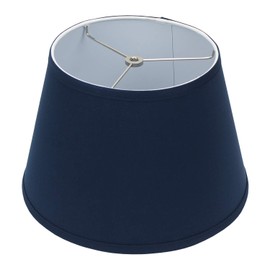 FenchelShades.com Lampshade 9" Top Diameter x 13" Bottom Diameter x 9" Slant Height with Washer (Spider) Attachment for Lamps with a Harp (Linen Navy Blue)