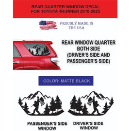 Fit for Toyota 4Runner (2010-2023) | Precut Sasquatch Bigfoot Mountain Forest Scene Window Decals | Proudly Made in The USA | Matte Black (Bigfoot Mountain)