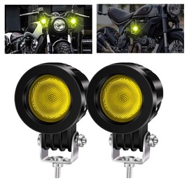 X-STYLE Motorcycle Fog Lamp, Yellow, 10 W, LED Work Light, 12 V/24 V, High Brightness, Waterproof, Long Life, Shockproof, Motorcycle, Mechanical, Automotive, Truck Supplies, Universal Use, Car