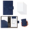 Blue Index Card Holder Leather 3x5 Note Card Holder Wallet