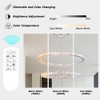 Finktonglan Dimmable Crystal Chandelier, 23.6'' Oval 2 Rings Modern Chandeliers