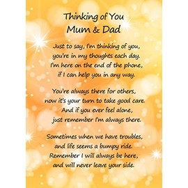 Thinking of You 'Mum and Dad' Poem Verse Greeting Card