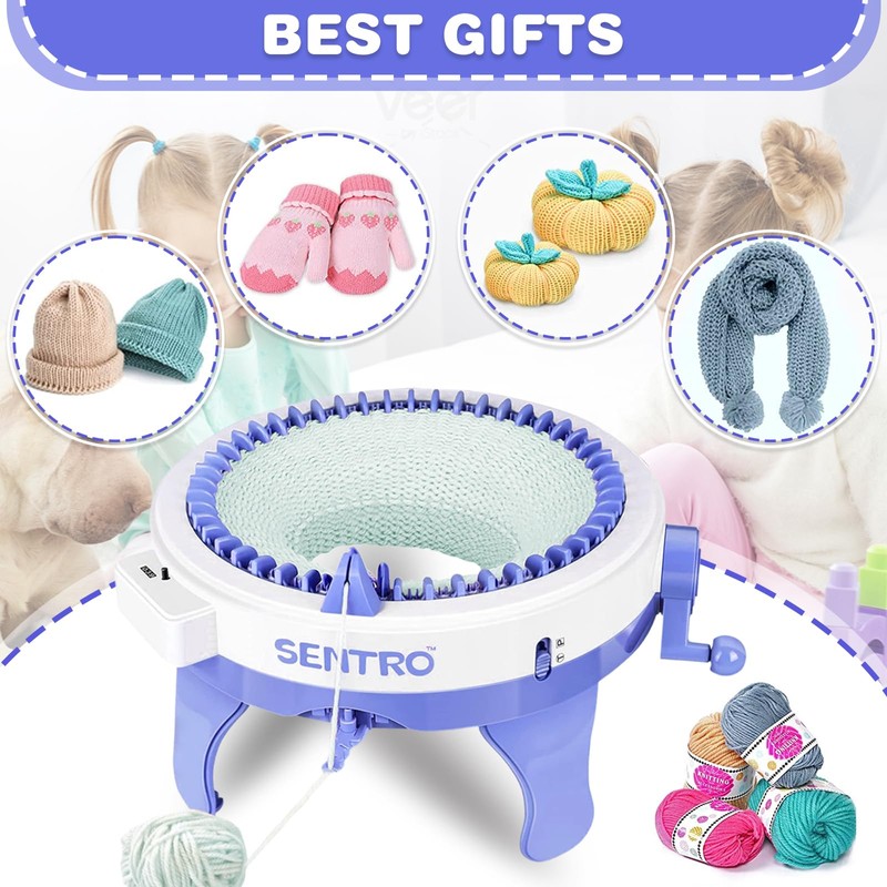 BZVV Knitting Machine for SENTRO 48 Needles Smart Knitting Crochet