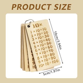 1×1 Lernkarten aus Holz, Mathe Lernkarten aus Bucheholz Lernhilfe für Kinder Schüler 1×1 Brett Einmaleins Holzbrettchen Geschenk zum Schulstart Jungen Mädchen, 10x5cm