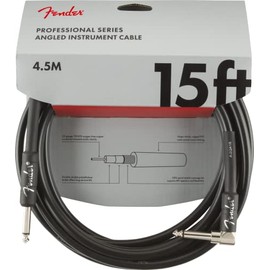 Fender Professional Series - Instrument Cables - 15' (BQ 6) 4.5 Metre,Black (Angled)