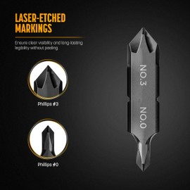 Galvanox Phillips No. 3 - No. 0 Double Sided Replacement Bits for Leatherman Multi-tools (4 Pack)