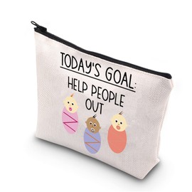 TSOTMO Labor and Delivery Nurse doctor Gift Todays Goal Help People Out OBGYN Zipper Pouch Makeup Bag (Help people out)