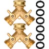 BEAUGIREW 2 Set Garden Hose Y Valve Hose Splitter Solid