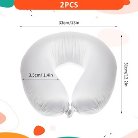Prasacco 2 Packs Travel Pillow Case Cover, Neck Pillow Cover Reusable U-Shaped Airplane Pillowcase Soft Smooth Neck Pillowcovers with Zipper Travel Essentials (No Filler)