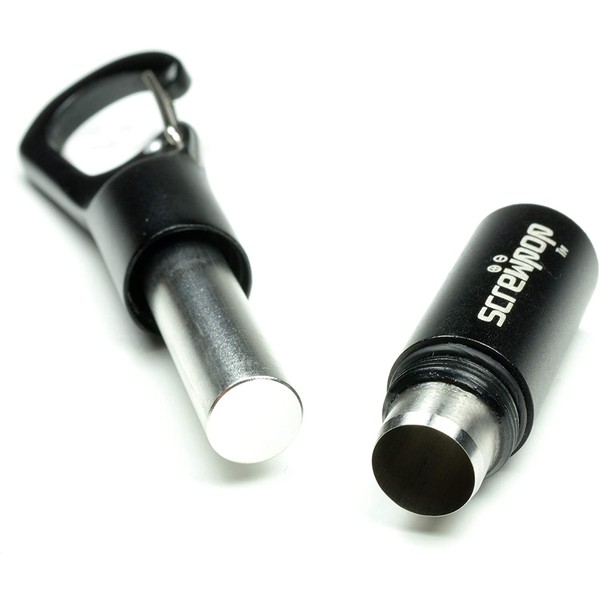 Screwpop Cigar Punch 3.0 Ultra Sharp Anodized Black Carabiner Clip Bottle Opener