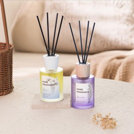 YISOWUH Reed Diffuser - Linen&Lavender 4.06oz (120ml) 2 Packs Essential Oil Reed Diffuser Set with 16 Sticks, Long Lasting Fragrance for Home, Bathroom, Bedroom, Room, Decor