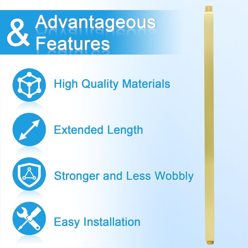 Drettyer Ceiling Mount Shower Arm with Flange 20 Inches Square