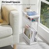 YEAKOO Narrow Side Table with Charging Station, 3-Tier End Table