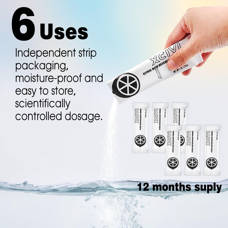 xcivi 6 Pack Ice Maker Descaling Powder Compatible with GE
